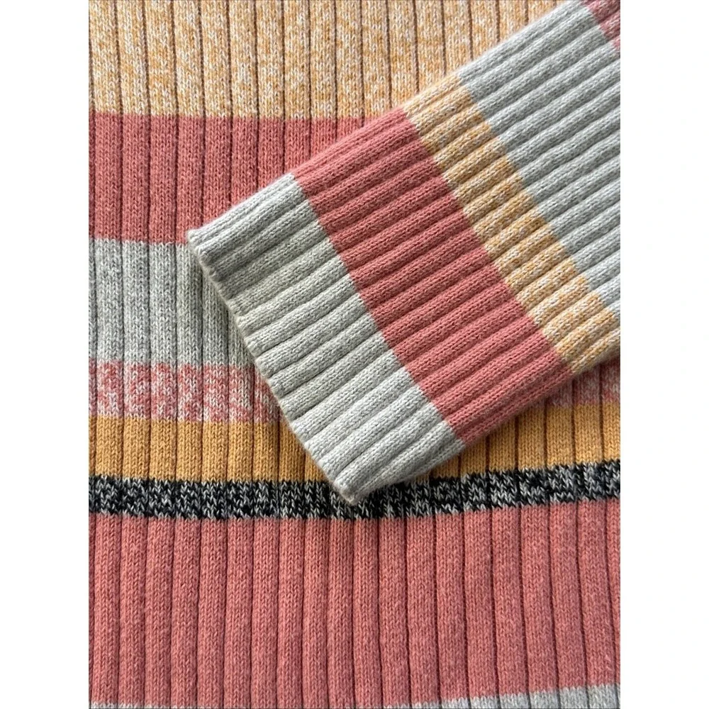 JH Collectibles Preppy Women's Striped Ribbed Pullover‎ Sweater Size S Pink Y2K